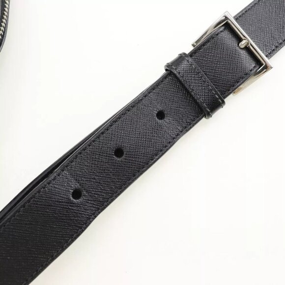 PRADA Messenger bag Shoulder Bag NERO black Safiano mens - Picture 4 of 11